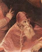 TIZIANO Vecellio Pope Paul III with his Nephews Alessandro and Ottavio Farnese (detail) art Sweden oil painting reproduction